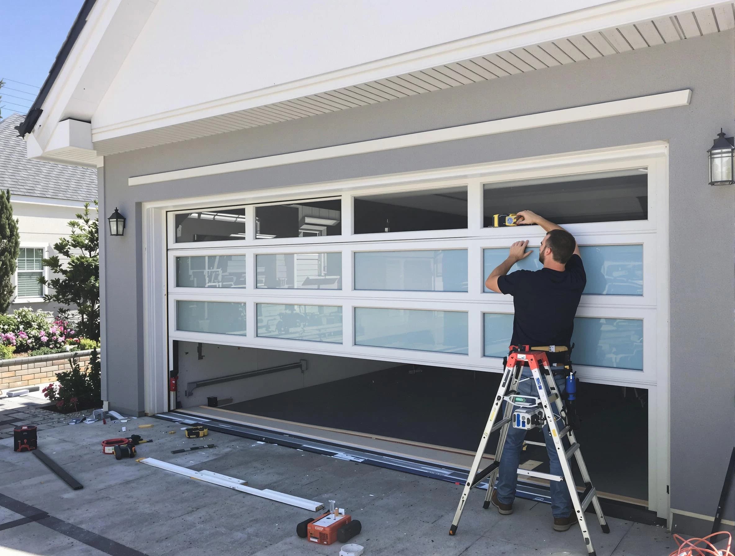Eagle Mountain Garage Door Repair team performing garage door replacement in Eagle Mountain