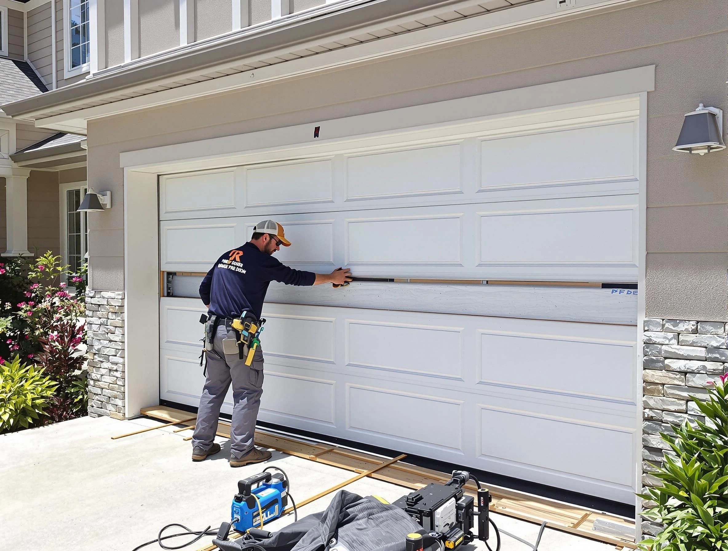 Eagle Mountain Garage Door Repair team performing complete garage door replacement at Eagle Mountain residence