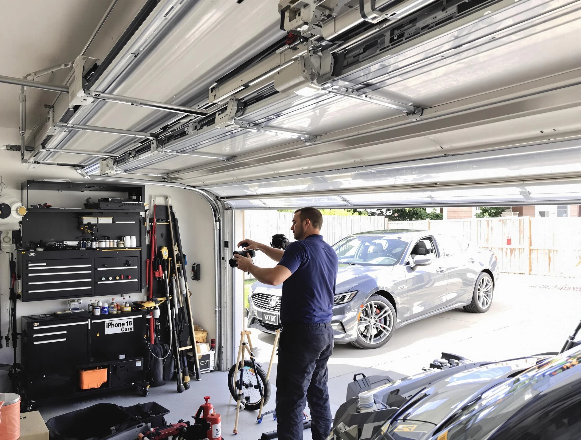 Eagle Mountain Garage Door Repair technician fixing noisy garage door in Eagle Mountain