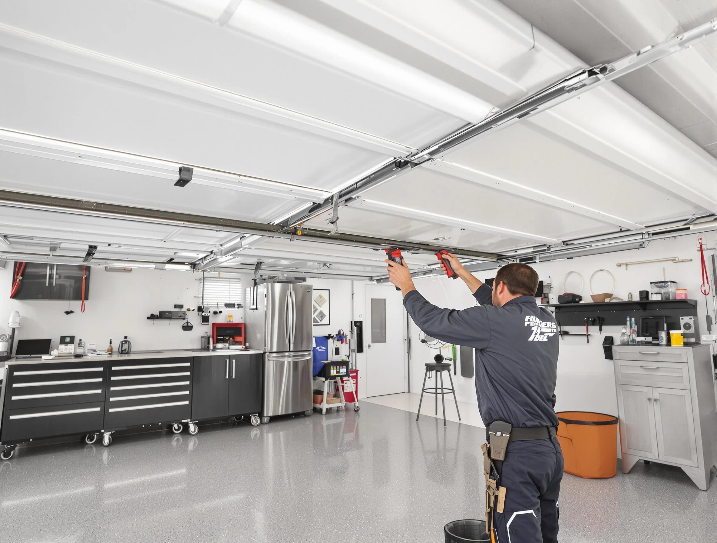 Overhead garage door repair service by Eagle Mountain Garage Door Repair in Eagle Mountain