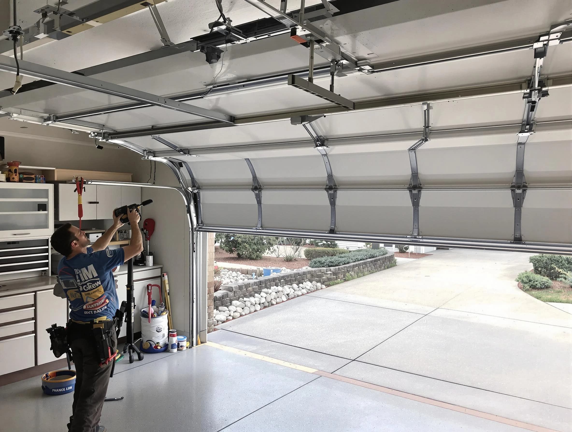 Garage door track repair service by Eagle Mountain Garage Door Repair in Eagle Mountain