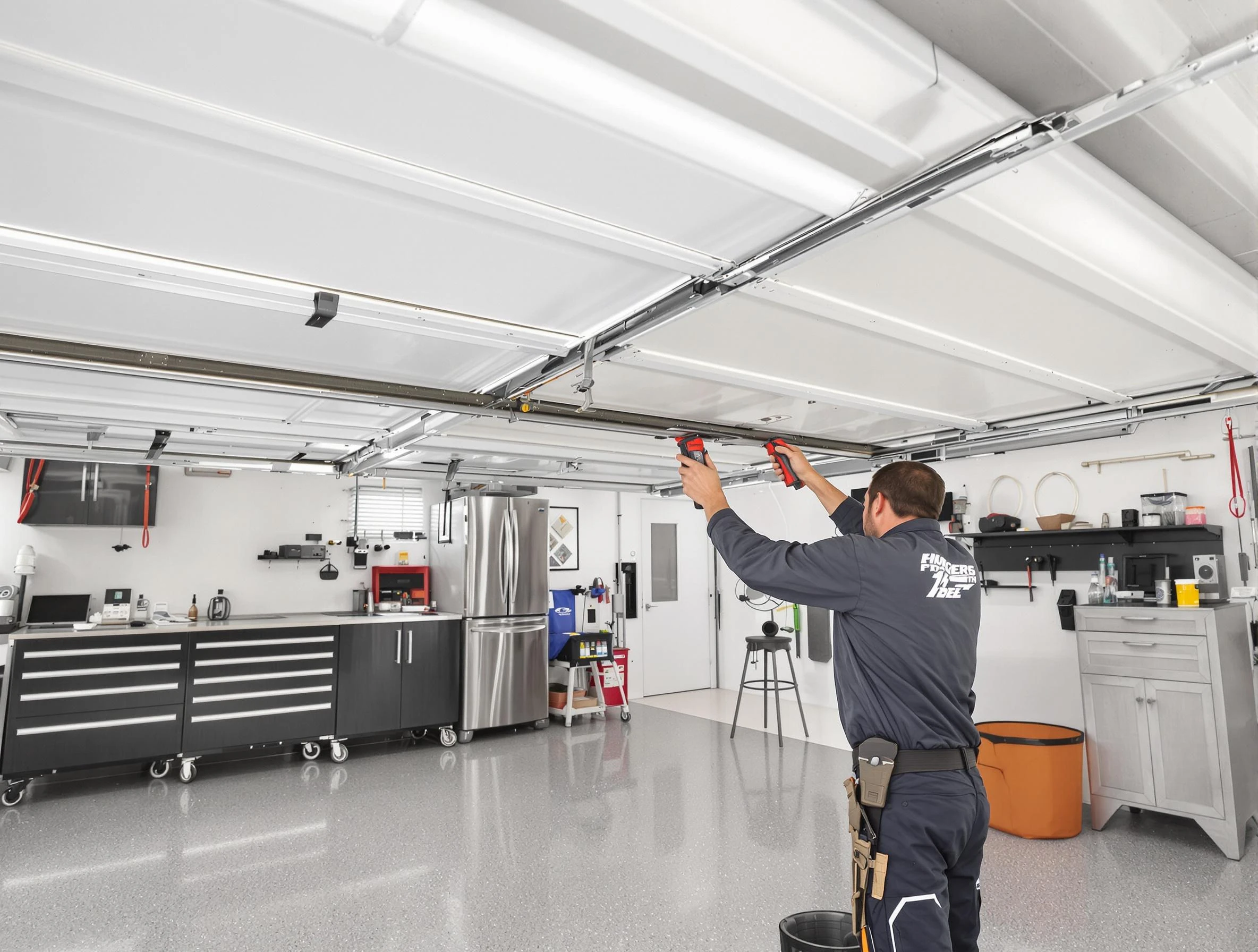 Overhead garage door repair service by Eagle Mountain Garage Door Repair in Eagle Mountain