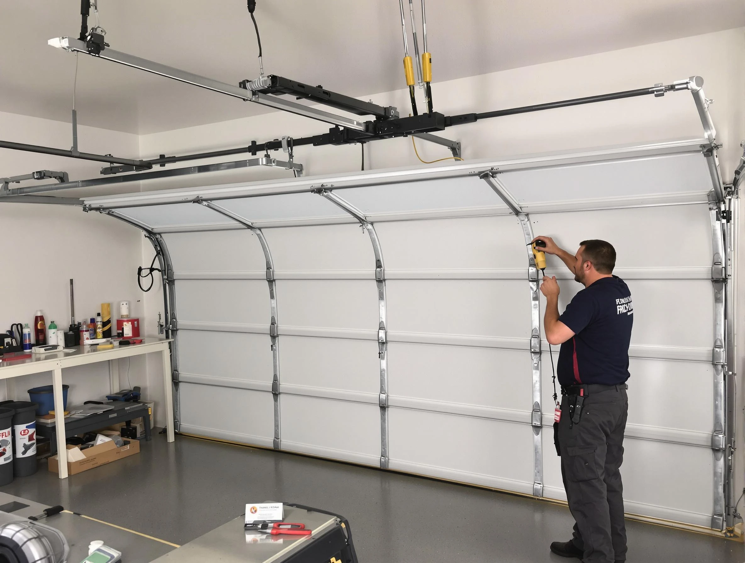 Eagle Mountain Garage Door Repair certified technician performing overhead door system repair in Eagle Mountain