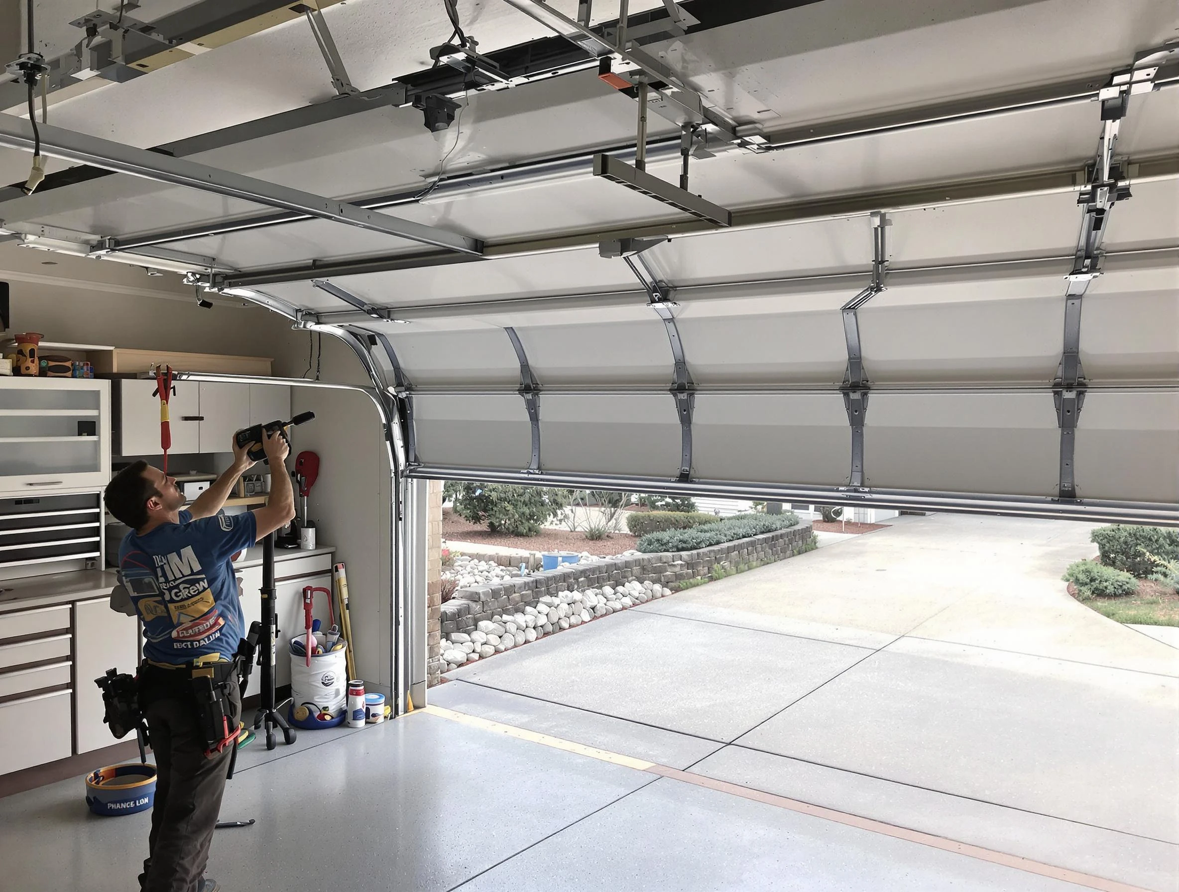 Garage door track repair service by Eagle Mountain Garage Door Repair in Eagle Mountain